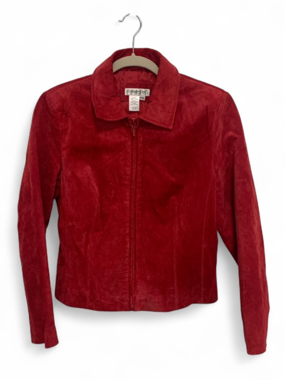 Coldwater Creek Red Suede Zip Jacket
